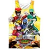 Power Rangers Charged For Battle 100% Poly Mens Tank
