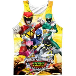 Power Rangers Charged For Battle 100% Poly Mens Tank