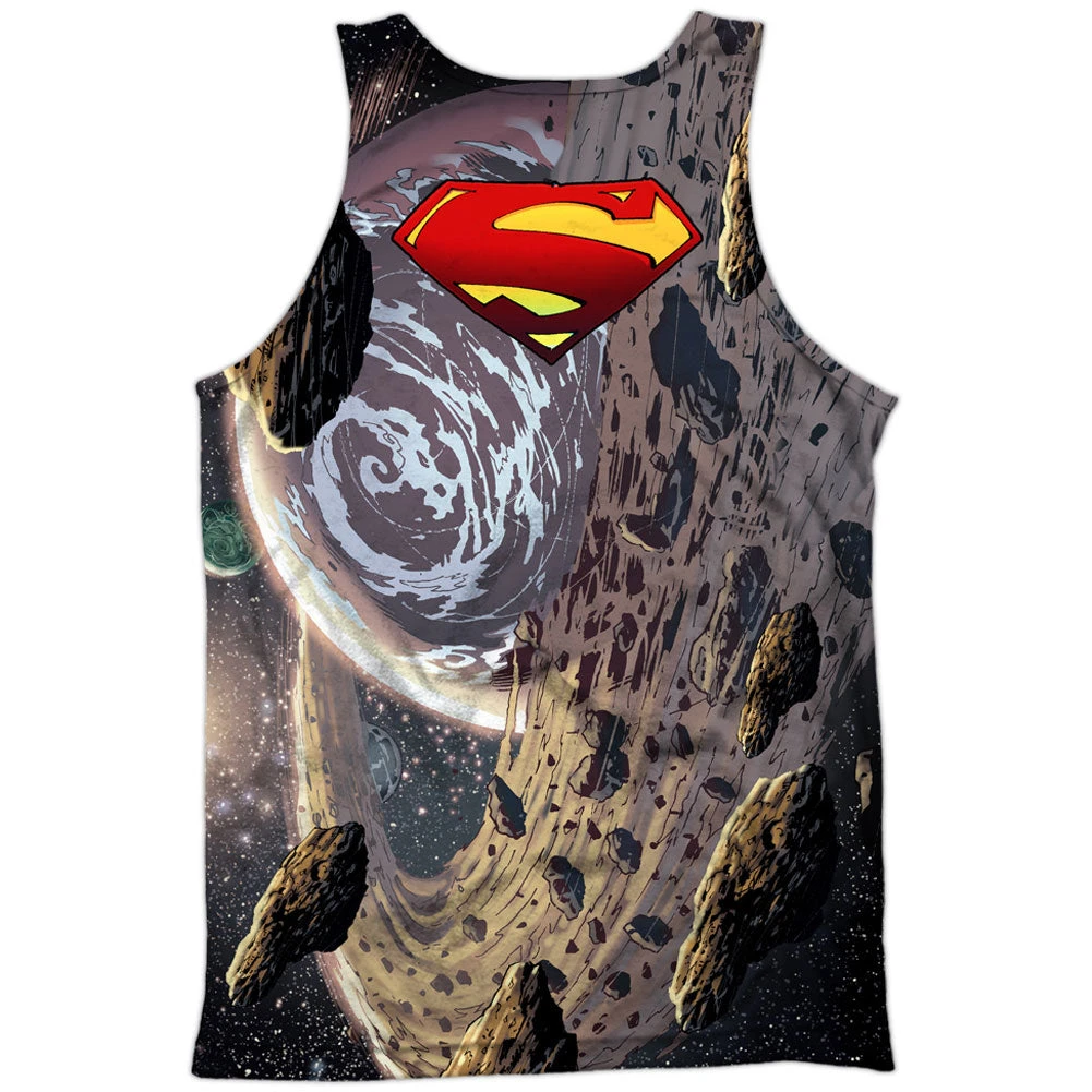 Superman Up Up 100% Poly Front/Back Print Mens Tank 2 Superman Up Up 100% Poly Front/Back Print Mens Tank - Image 2