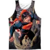 Superman Up Up 100% Poly Front/Back Print Mens Tank