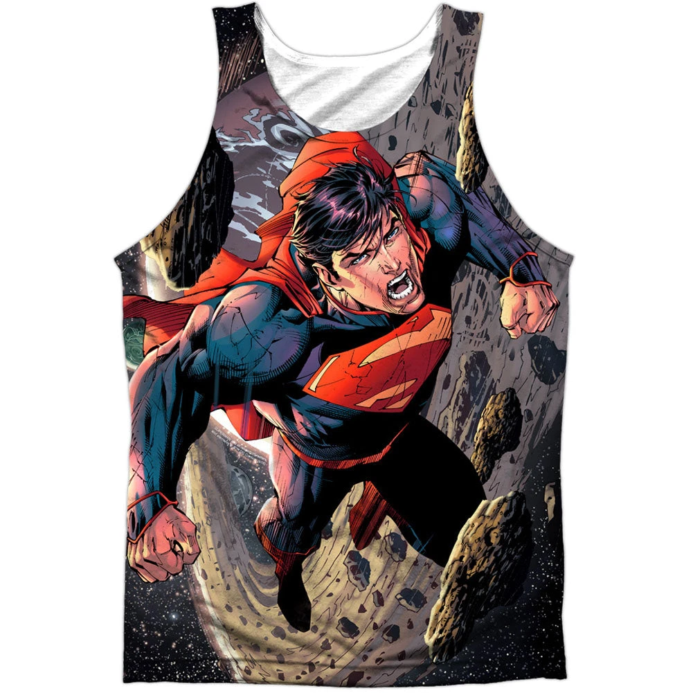 Superman Up Up 100% Poly Front/Back Print Mens Tank 1 Superman Up Up 100% Poly Front/Back Print Mens Tank
