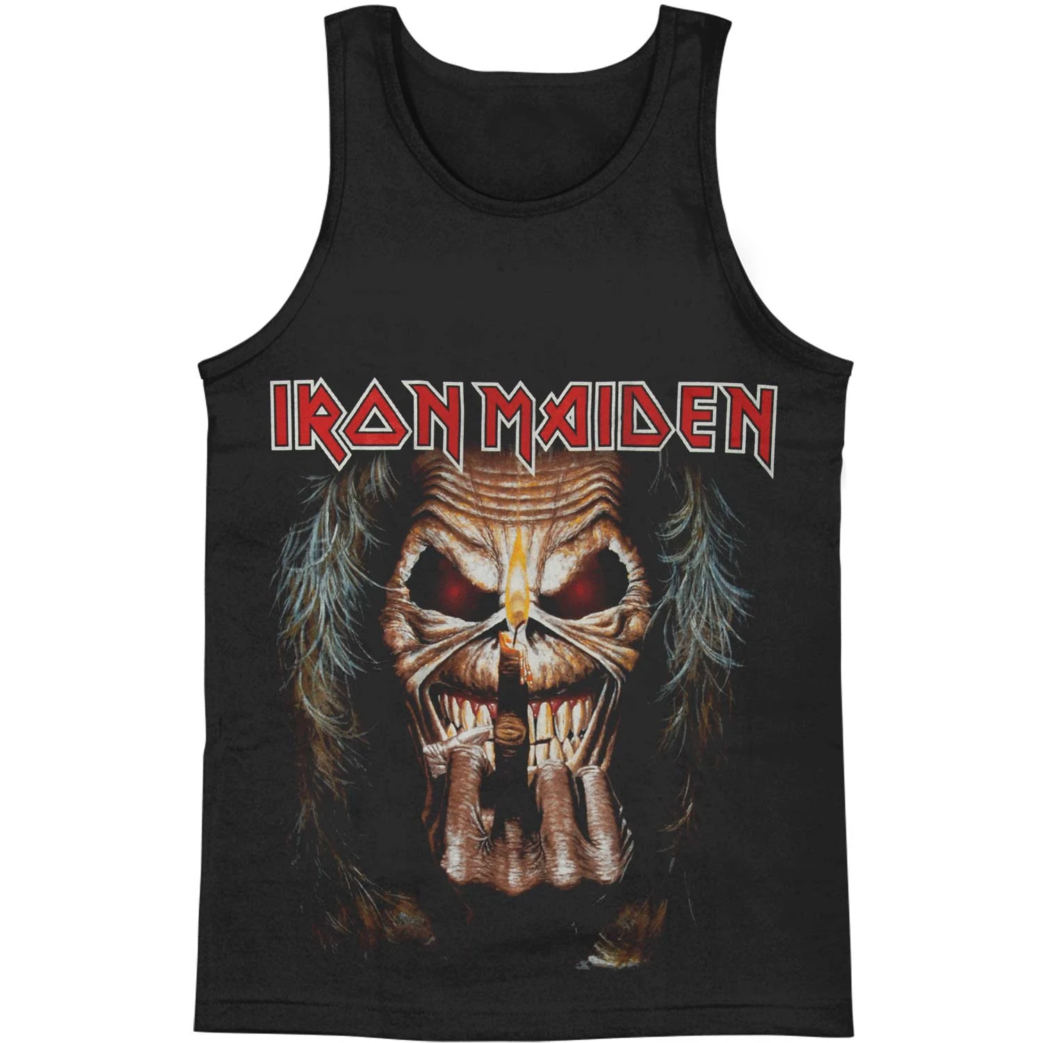 Iron Maiden Eddie Candle Finger Mens Tank 1 Iron Maiden Eddie Candle Finger Mens Tank