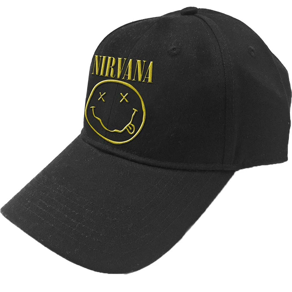 Nirvana Logo & Smiley Baseball Cap 1 Nirvana Logo & Smiley Baseball Cap