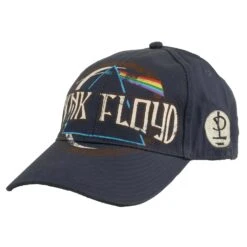 Pink Floyd Dark Side Of The Moon Album Distressed (Navy Blue) Baseball Cap
