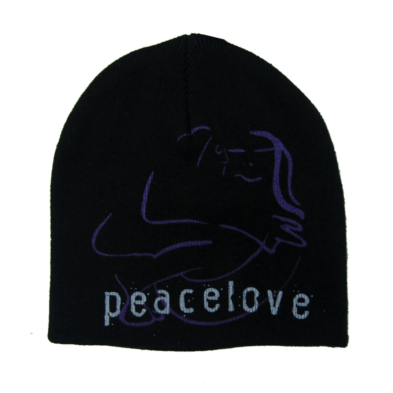 Peace & Love Black Beanie Hat Beanie 2 Peace & Love Black Beanie Hat Beanie - Image 2