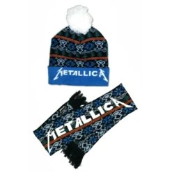 Metallica Winter Holiday Beanie Hat And Scarf Combo Gift Set Beanie