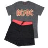 AC/DC Vintage Distressed Logo Tee & Shorts Set Sleepwear